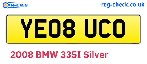 YE08UCO are the vehicle registration plates.
