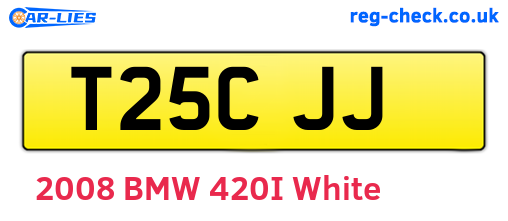 T25CJJ are the vehicle registration plates.