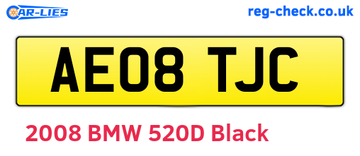 AE08TJC are the vehicle registration plates.