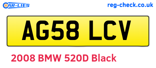 AG58LCV are the vehicle registration plates.