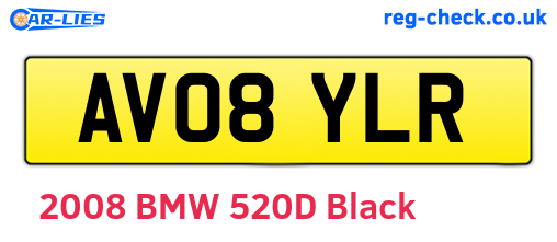 AV08YLR are the vehicle registration plates.