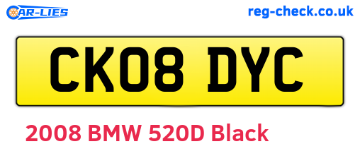 CK08DYC are the vehicle registration plates.