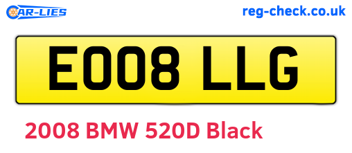 EO08LLG are the vehicle registration plates.
