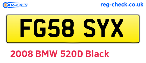FG58SYX are the vehicle registration plates.