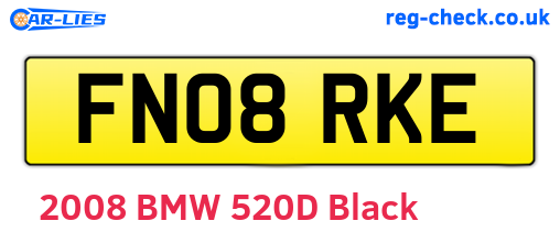 FN08RKE are the vehicle registration plates.