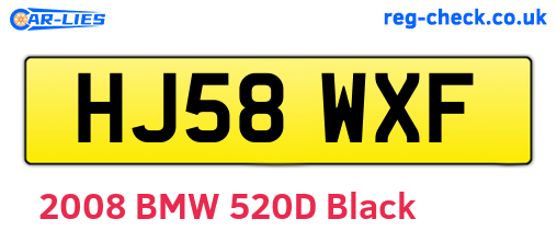 HJ58WXF are the vehicle registration plates.