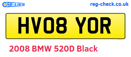HV08YOR are the vehicle registration plates.