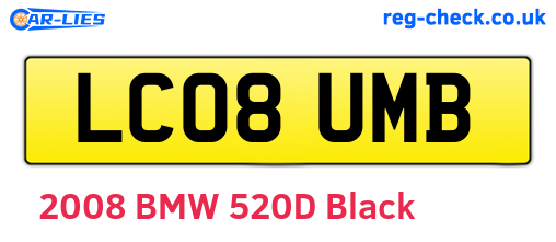 LC08UMB are the vehicle registration plates.