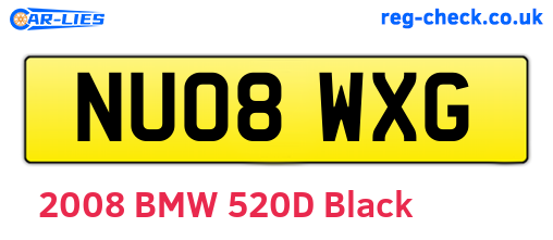 NU08WXG are the vehicle registration plates.
