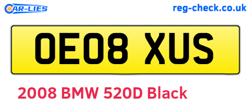 OE08XUS are the vehicle registration plates.