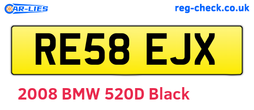 RE58EJX are the vehicle registration plates.