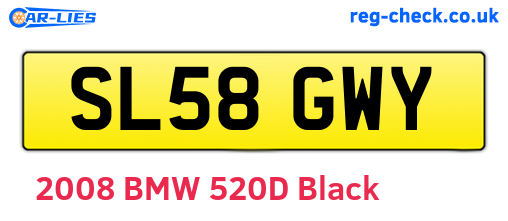 SL58GWY are the vehicle registration plates.