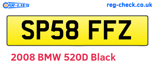 SP58FFZ are the vehicle registration plates.