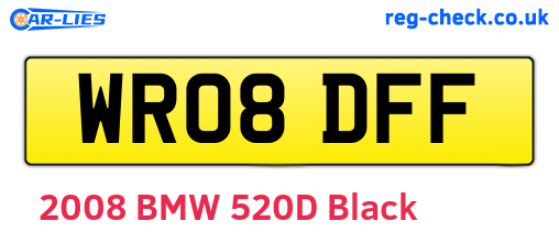 WR08DFF are the vehicle registration plates.
