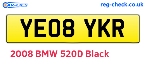 YE08YKR are the vehicle registration plates.