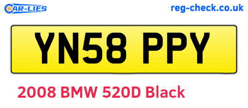 YN58PPY are the vehicle registration plates.