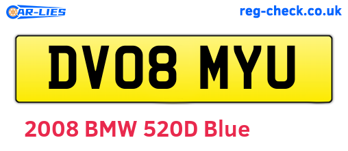 DV08MYU are the vehicle registration plates.