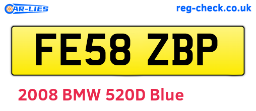 FE58ZBP are the vehicle registration plates.
