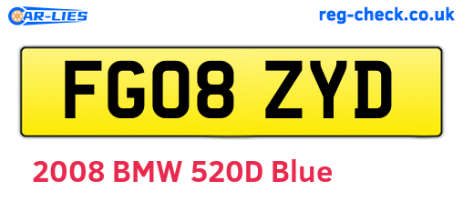 FG08ZYD are the vehicle registration plates.