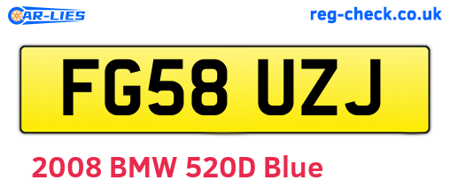 FG58UZJ are the vehicle registration plates.