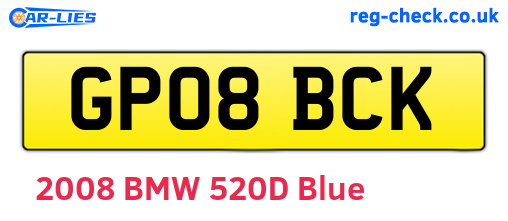 GP08BCK are the vehicle registration plates.