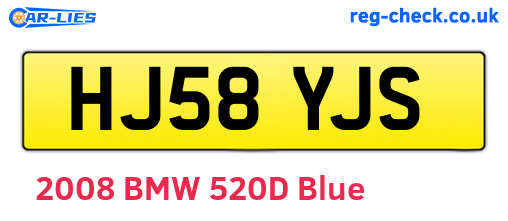 HJ58YJS are the vehicle registration plates.