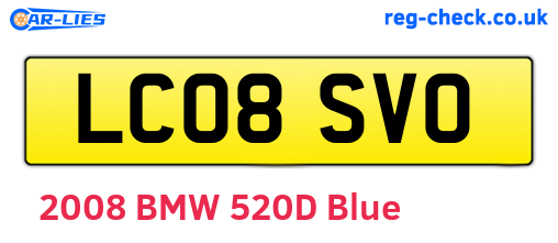 LC08SVO are the vehicle registration plates.