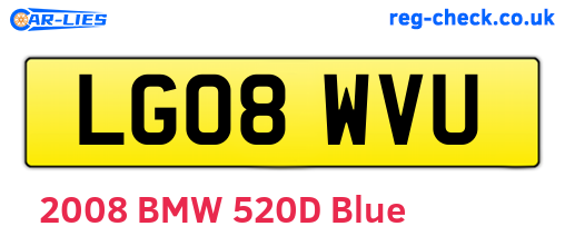 LG08WVU are the vehicle registration plates.