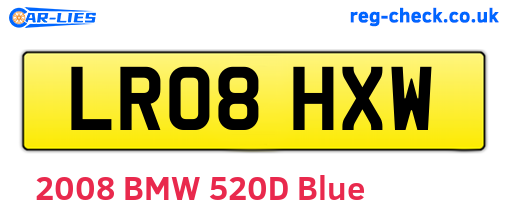 LR08HXW are the vehicle registration plates.
