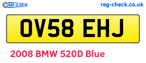 OV58EHJ are the vehicle registration plates.
