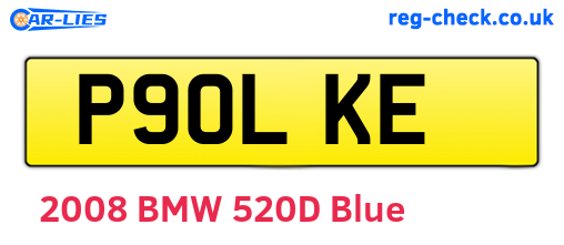 P90LKE are the vehicle registration plates.