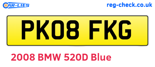PK08FKG are the vehicle registration plates.