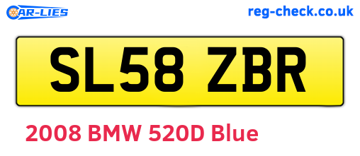 SL58ZBR are the vehicle registration plates.
