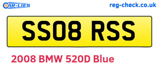 SS08RSS are the vehicle registration plates.