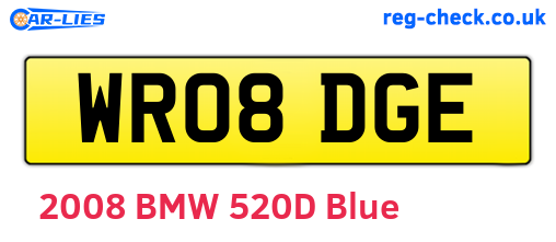 WR08DGE are the vehicle registration plates.