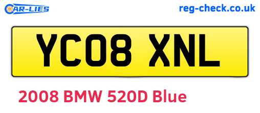 YC08XNL are the vehicle registration plates.