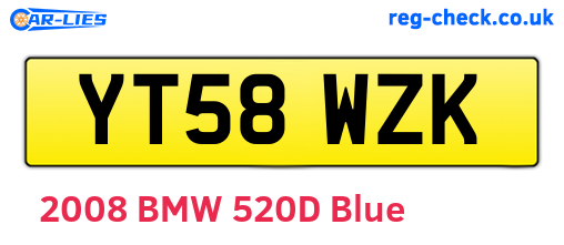 YT58WZK are the vehicle registration plates.