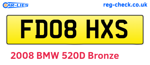 FD08HXS are the vehicle registration plates.