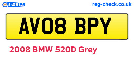 AV08BPY are the vehicle registration plates.
