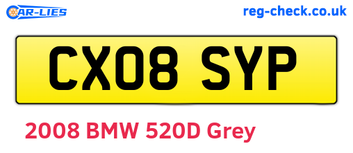 CX08SYP are the vehicle registration plates.