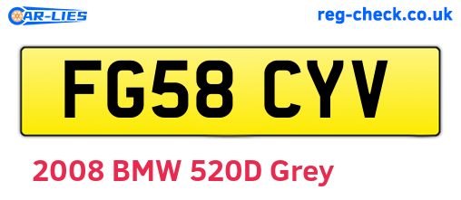 FG58CYV are the vehicle registration plates.