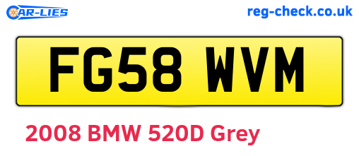 FG58WVM are the vehicle registration plates.