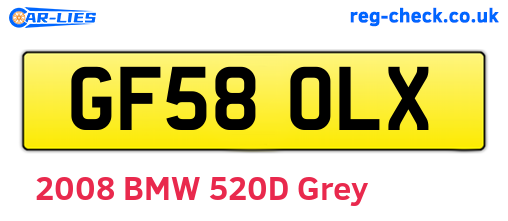 GF58OLX are the vehicle registration plates.