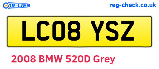 LC08YSZ are the vehicle registration plates.