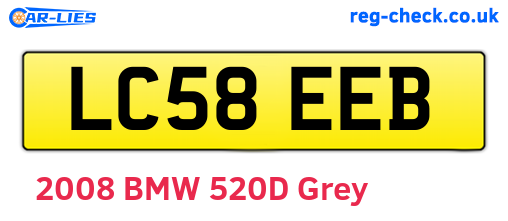 LC58EEB are the vehicle registration plates.