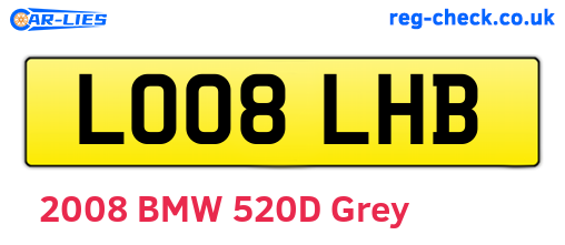 LO08LHB are the vehicle registration plates.