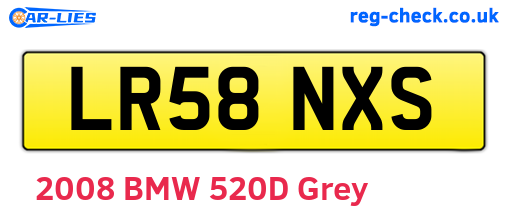 LR58NXS are the vehicle registration plates.