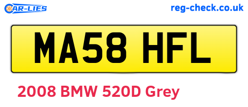 MA58HFL are the vehicle registration plates.