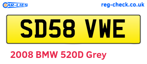 SD58VWE are the vehicle registration plates.