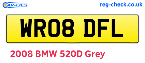 WR08DFL are the vehicle registration plates.